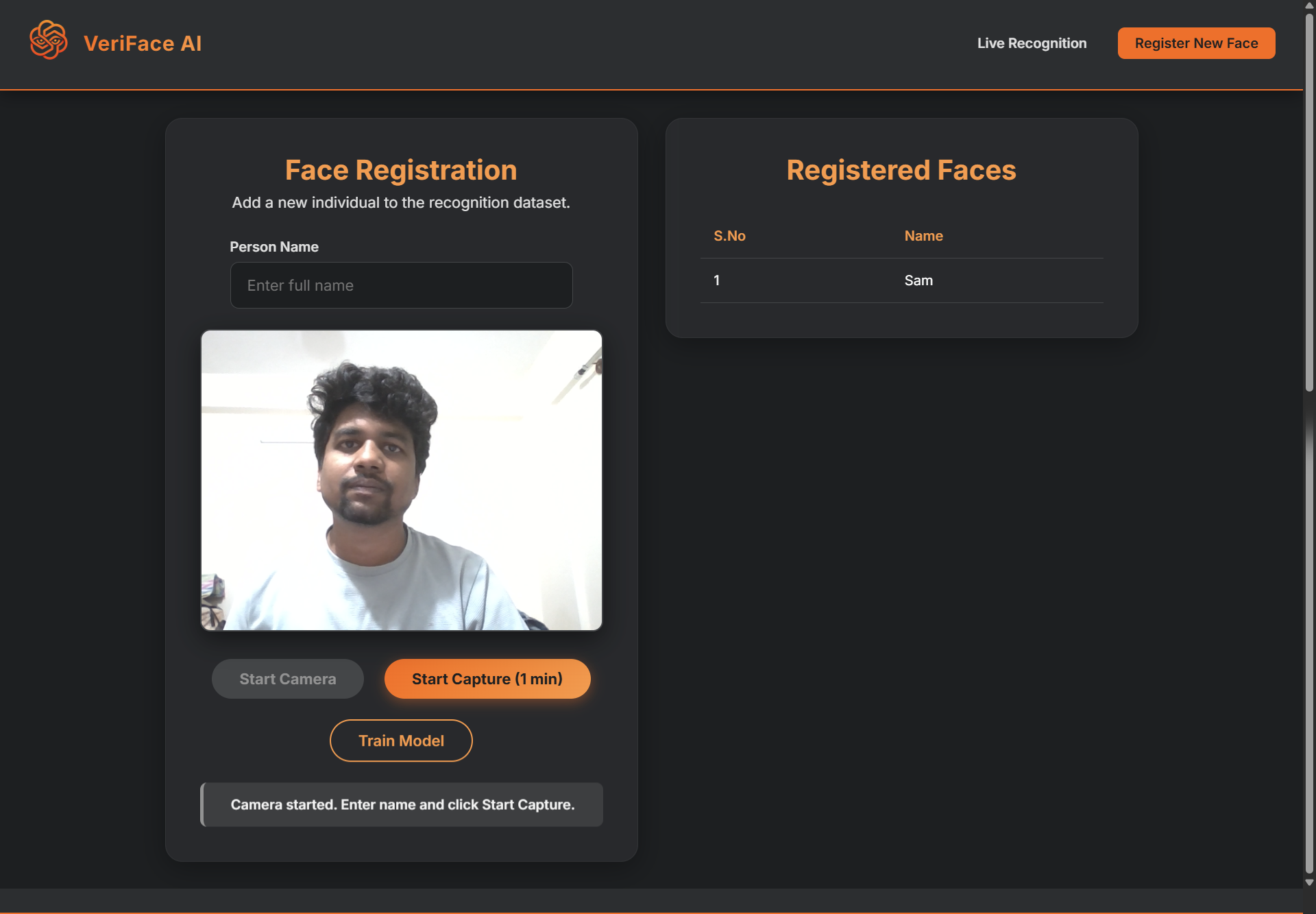 Veriface AI Real-time Multi-Face Tracker